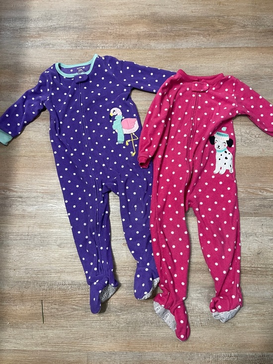 Carter's Other - Carter's Polka Dot Footed One-Piece Pajamas - Purple & Pink twin set/set of two